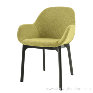 Modern Fabric Upholstered Wood Leisure Dining Chair